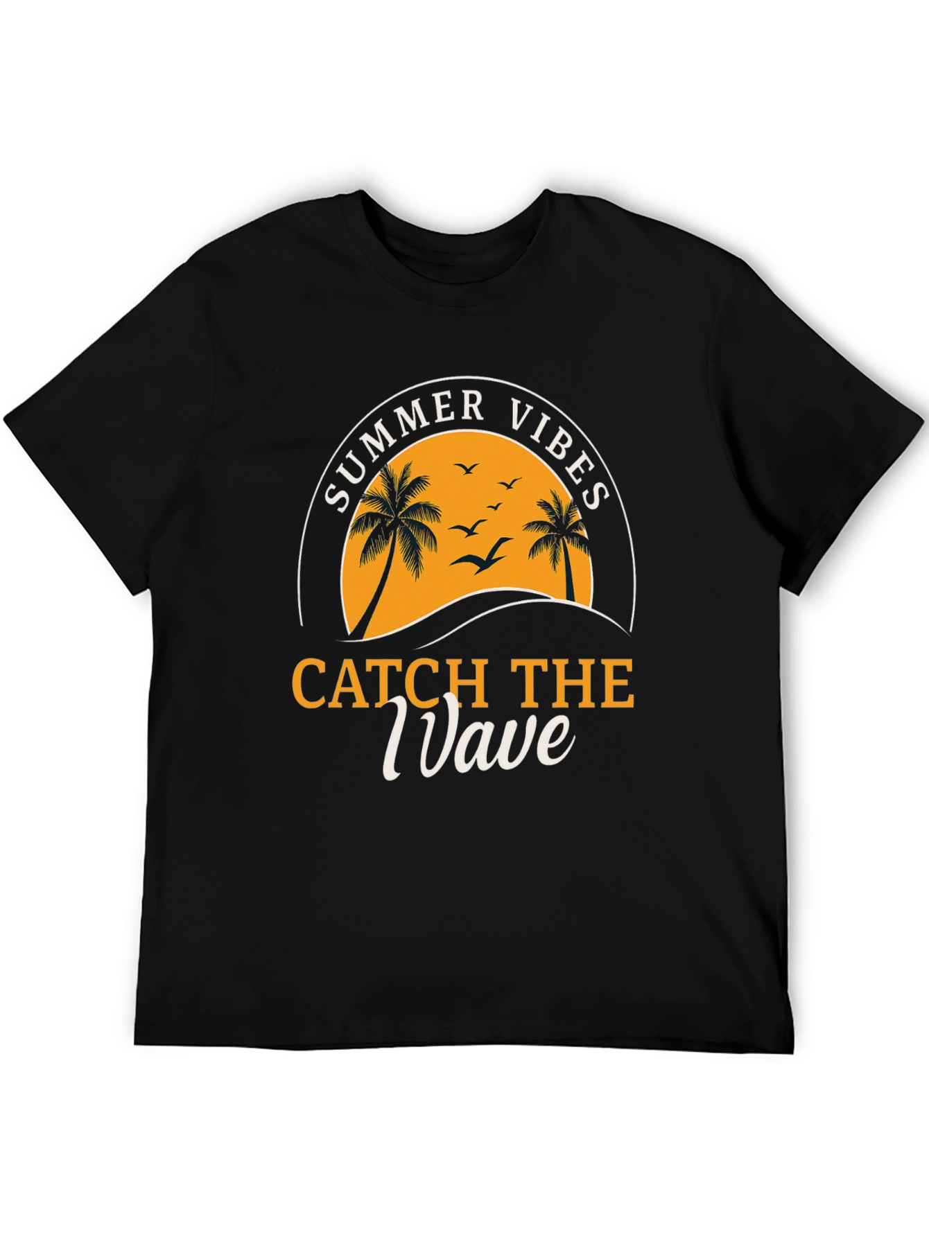 Camiseta Negra Summer Vibes para Hombre