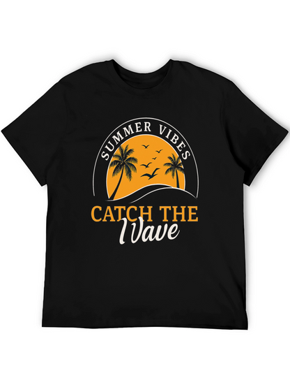 Camiseta Negra Summer Vibes para Hombre