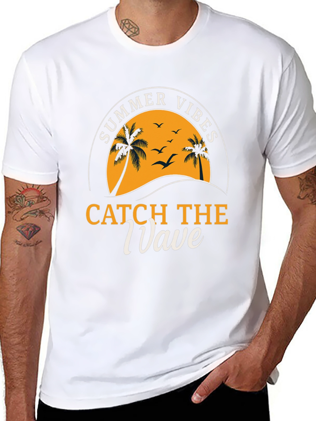 Camiseta Negra Summer Vibes para Hombre