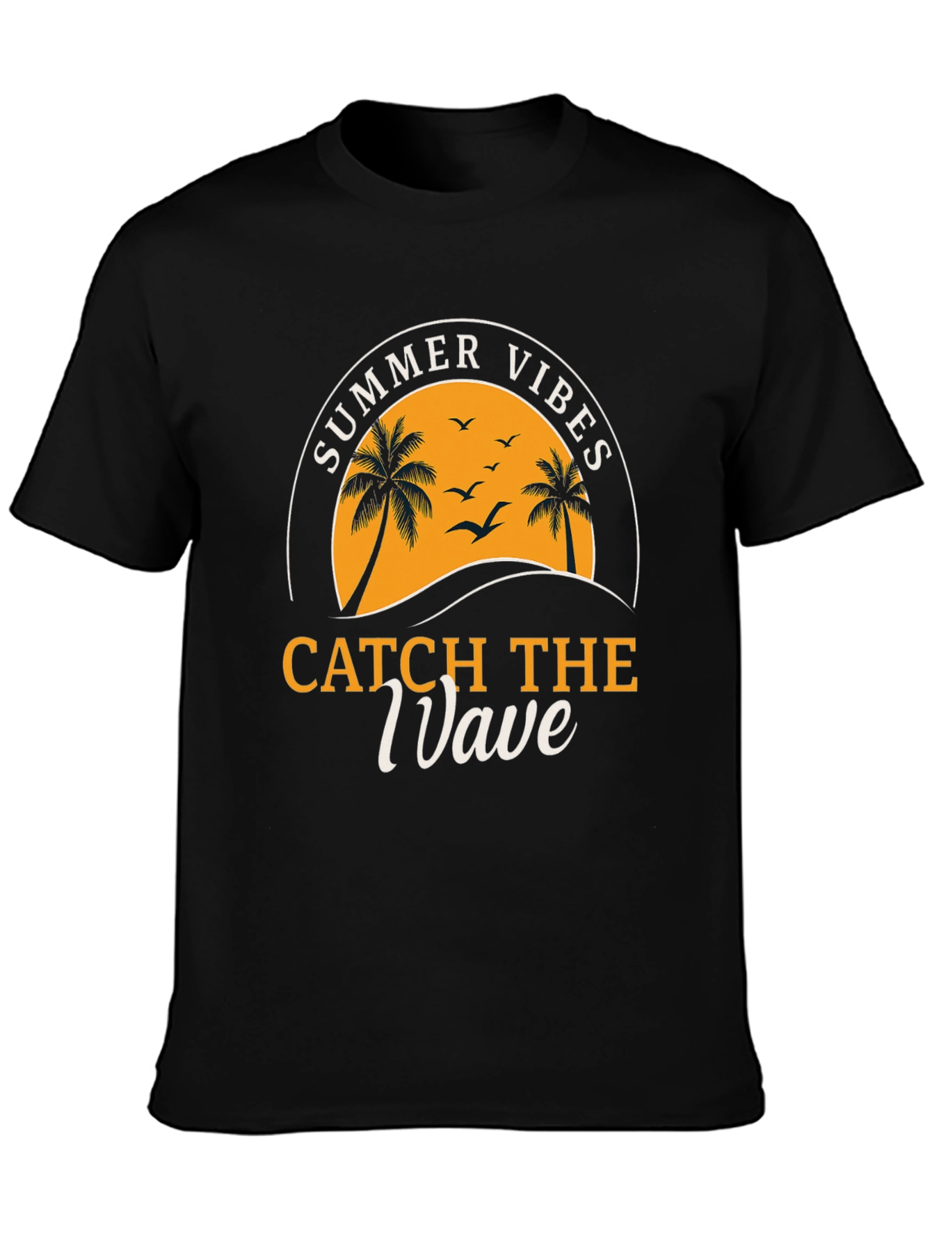 Camiseta Negra Summer Vibes para Hombre