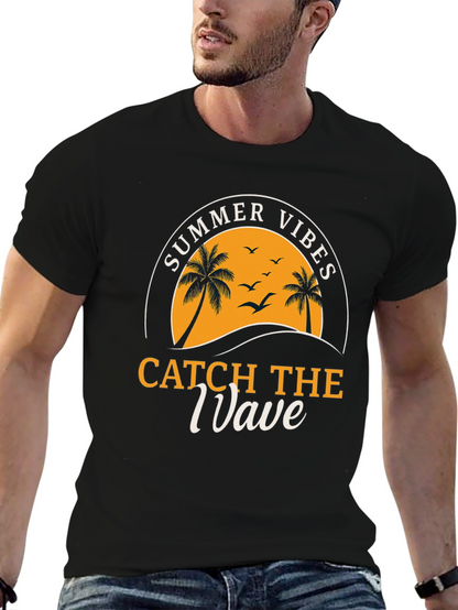 Camiseta Negra Summer Vibes para Hombre