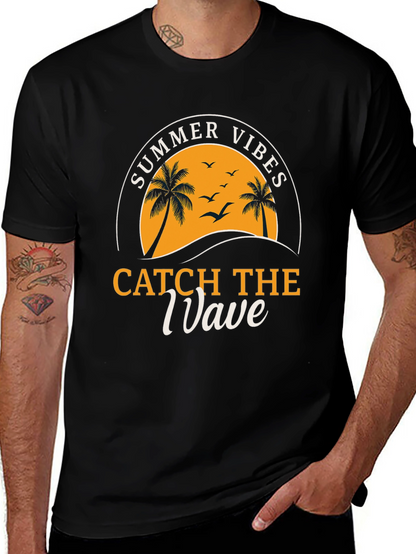 Camiseta Negra Summer Vibes para Hombre
