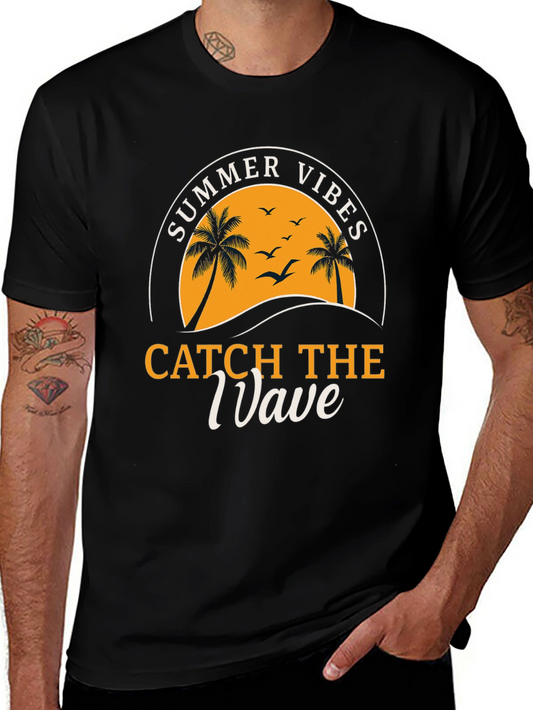 Camiseta Negra Summer Vibes para Hombre