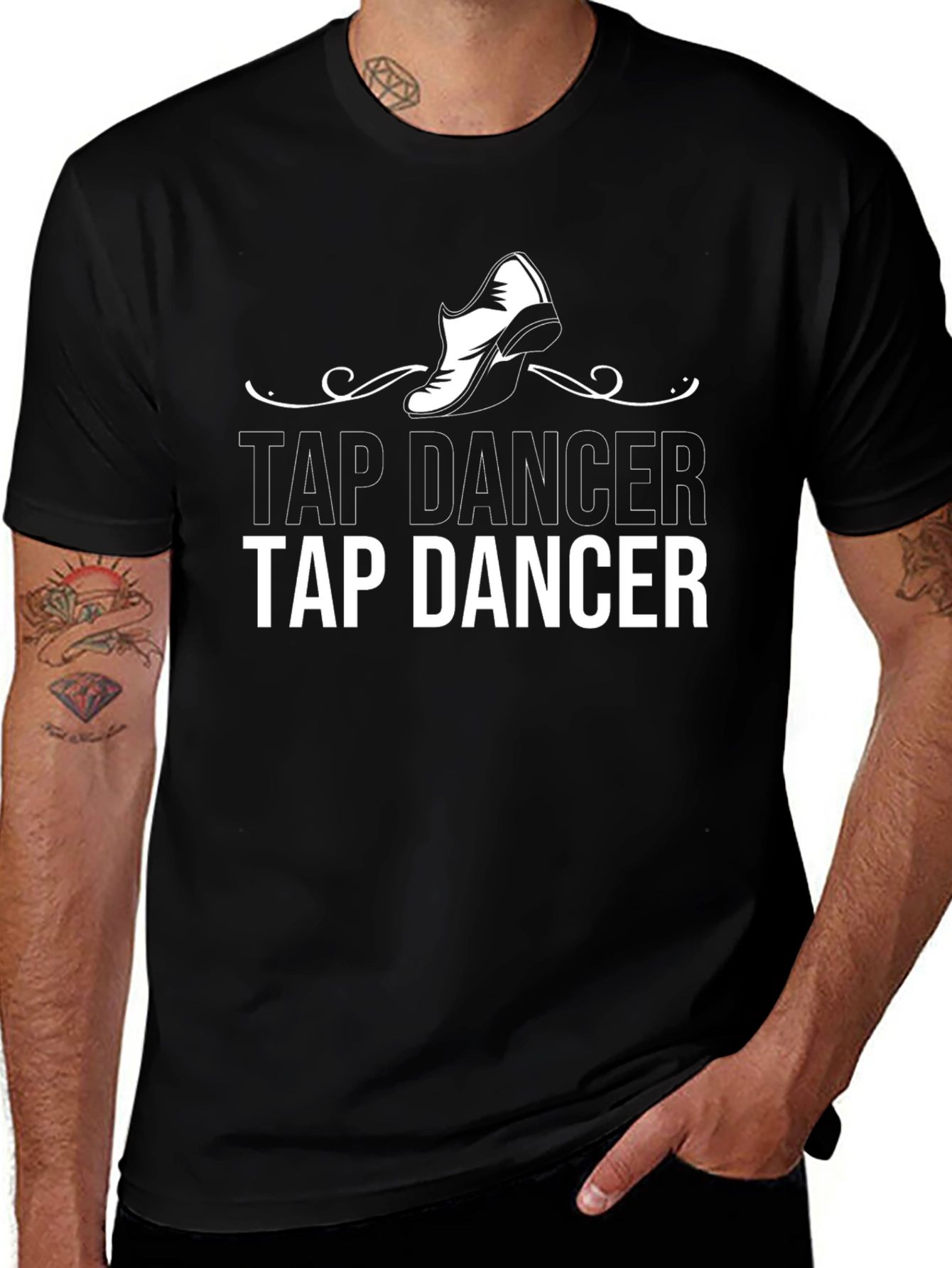 Camiseta Negra Tap Dancer Diseño Único