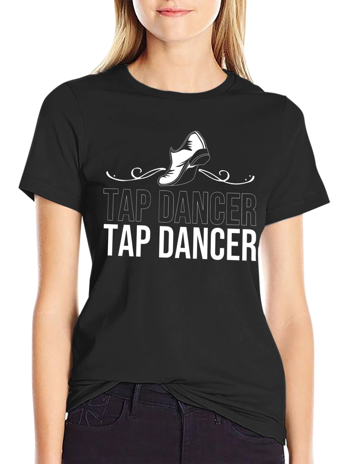 Camiseta Negra Tap Dancer Diseño Único