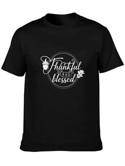 Camiseta Negra Agradecido y Bendecido