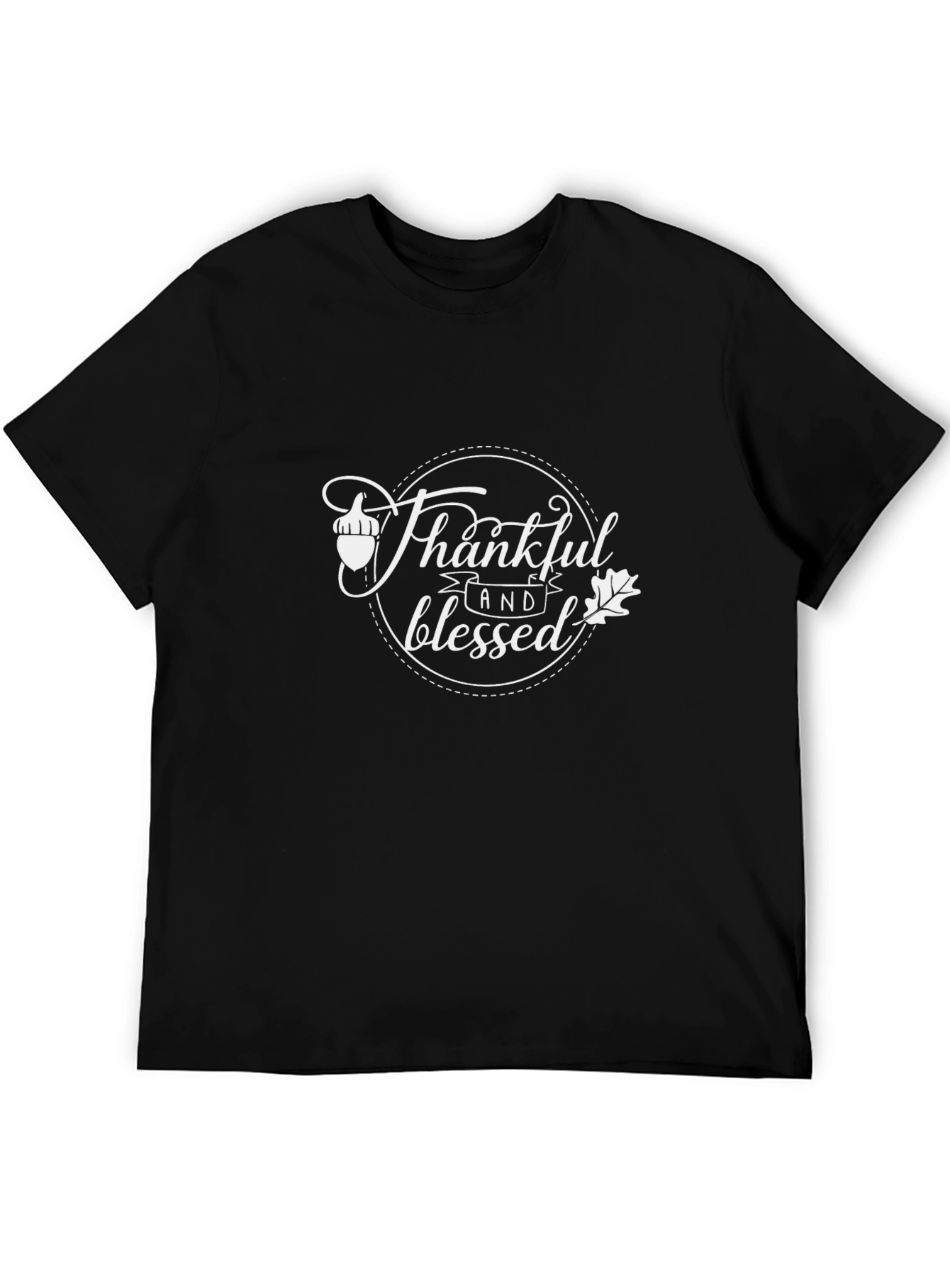 Camiseta Negra Agradecido y Bendecido