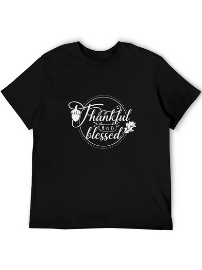 Camiseta Negra Agradecido y Bendecido
