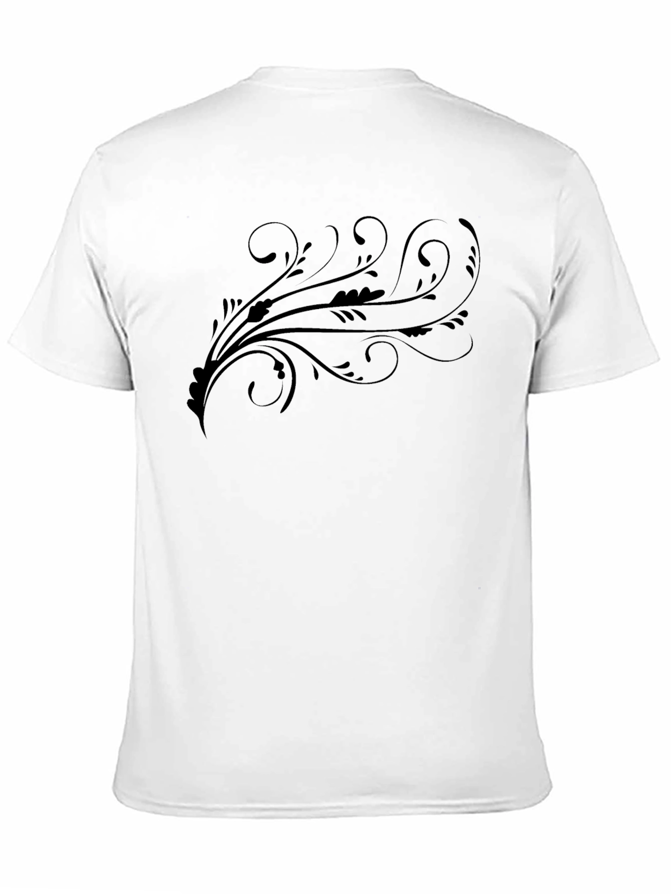 Camiseta Negra Estampada con Diseño Floral