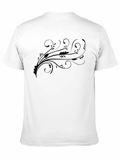 Camiseta Negra Estampada con Diseño Floral