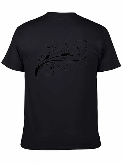 Camiseta Negra Estampada con Diseño Floral