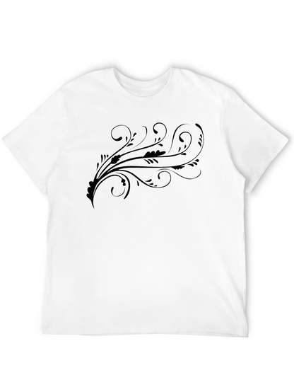 Camiseta Negra Estampada con Diseño Floral