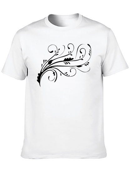 Camiseta Negra Estampada con Diseño Floral