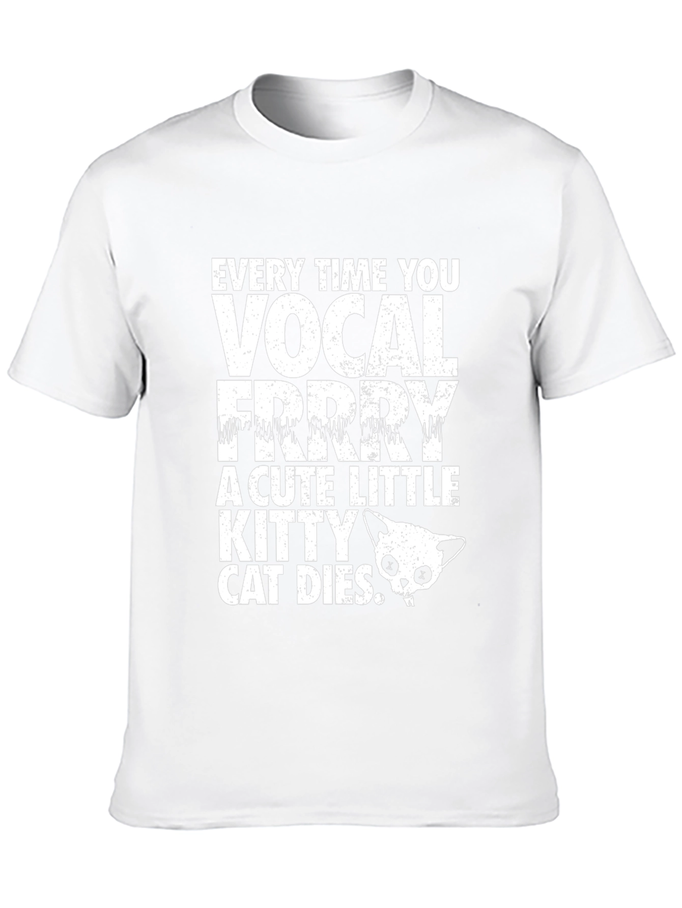 Camiseta Negra con Diseño de Gato Vocal para Hombre