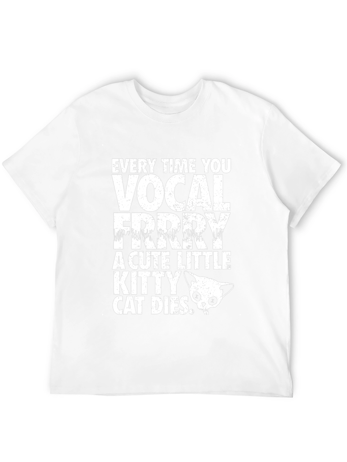 Camiseta Negra con Diseño de Gato Vocal para Hombre