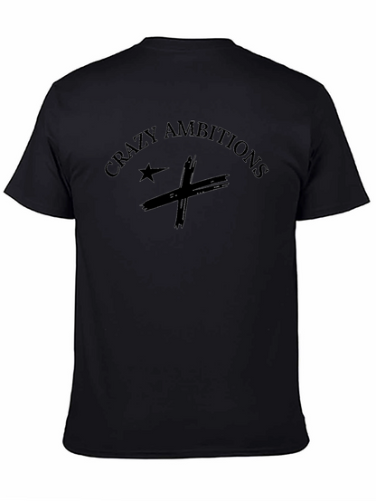 Camiseta Negra Crazy Ambitions Diseño Único