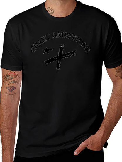 Camiseta Negra Crazy Ambitions Diseño Único