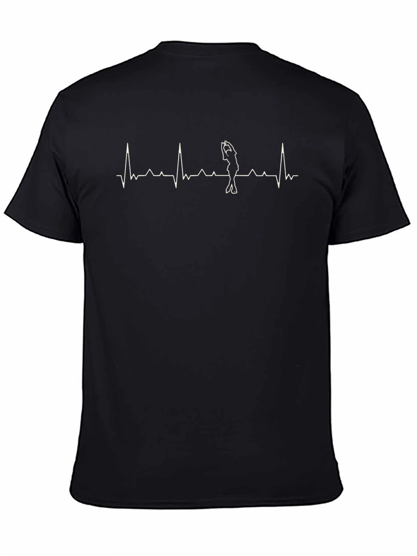 Camiseta Negra con Diseño de Latido de Golf