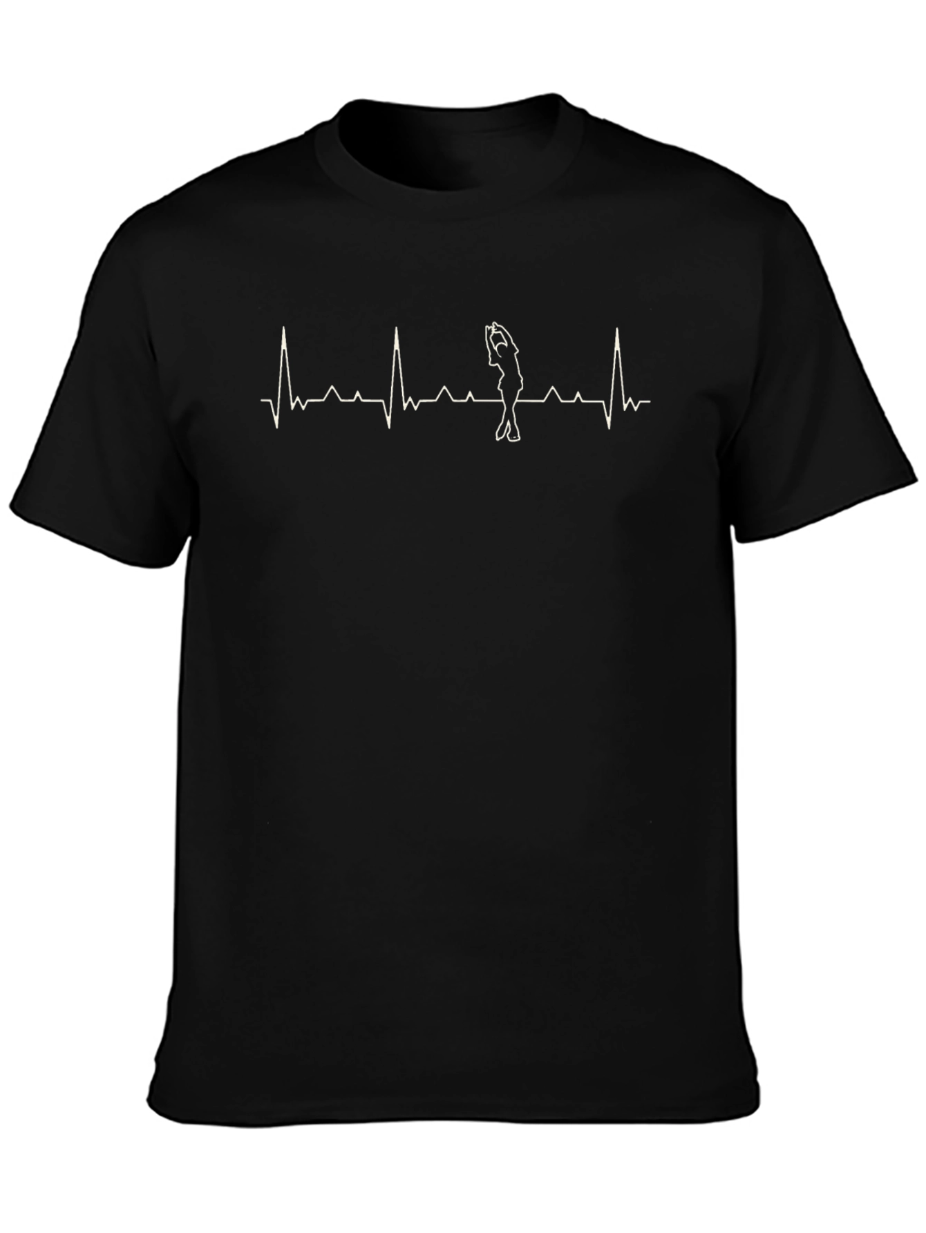 Camiseta Negra con Diseño de Latido de Golf