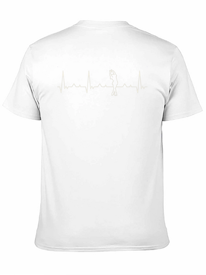 Camiseta Negra con Diseño de Latido de Golf