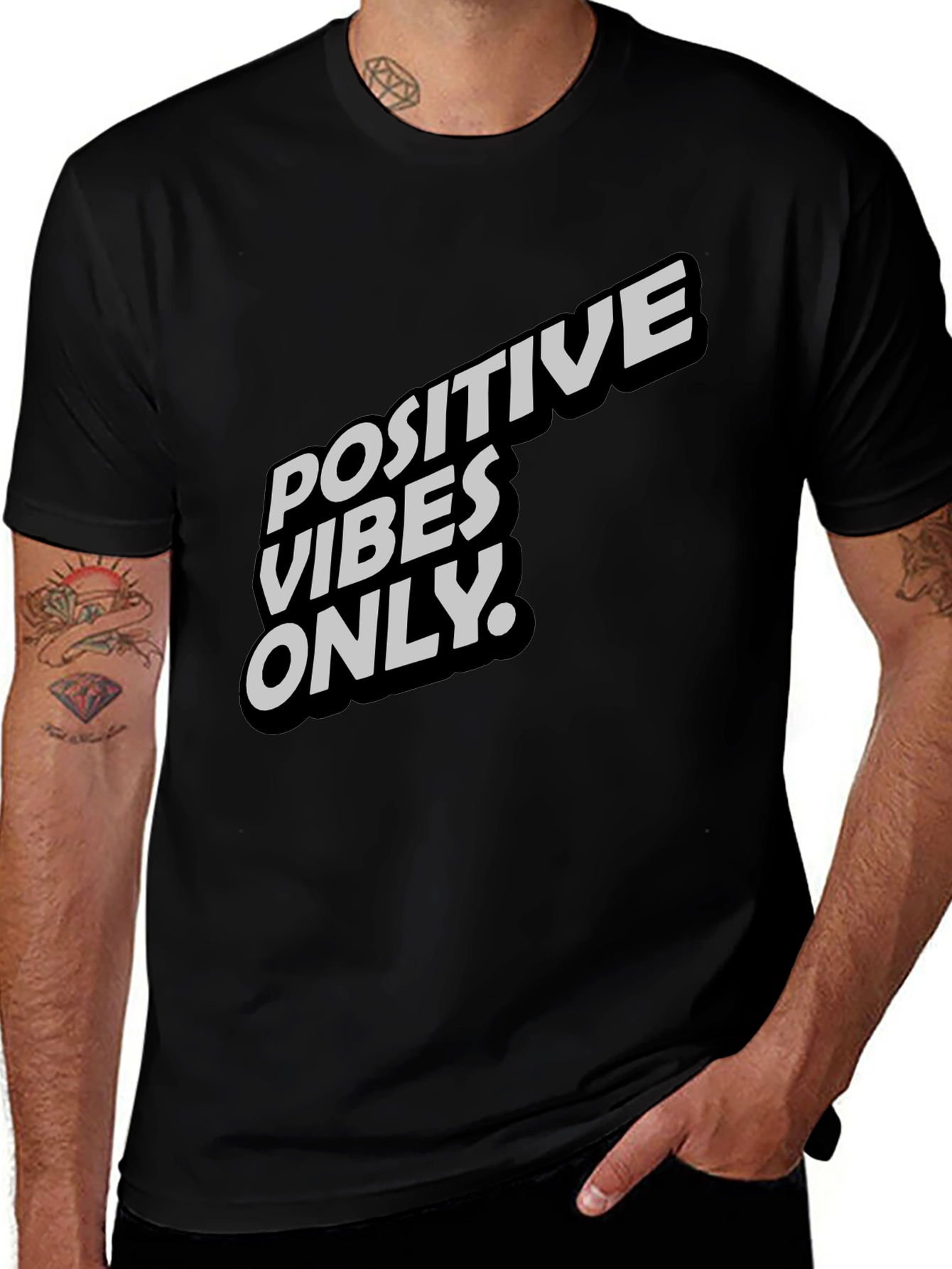 Camiseta Negra - Positive Vibes Only