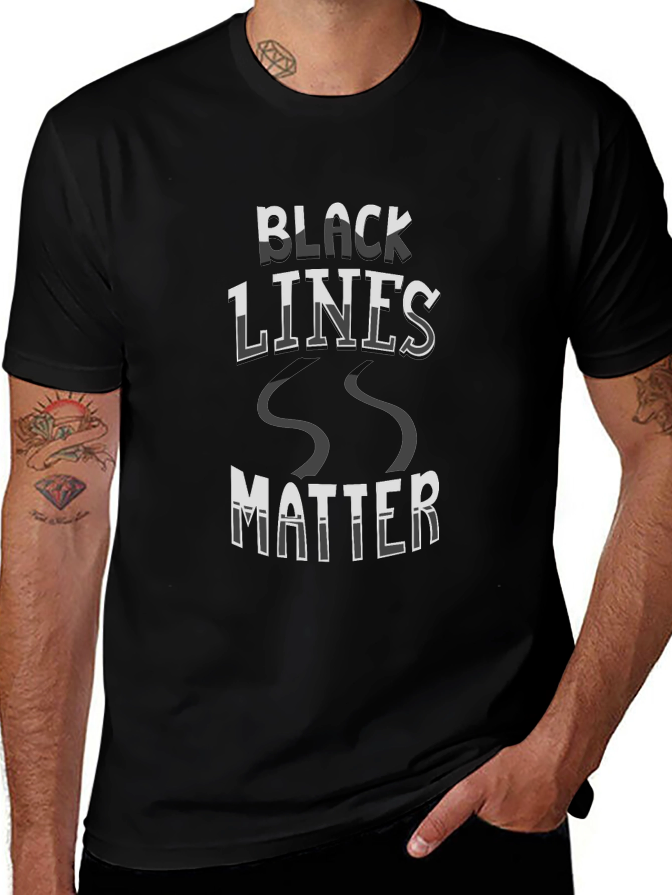 Camiseta Negra Black Lines Matter