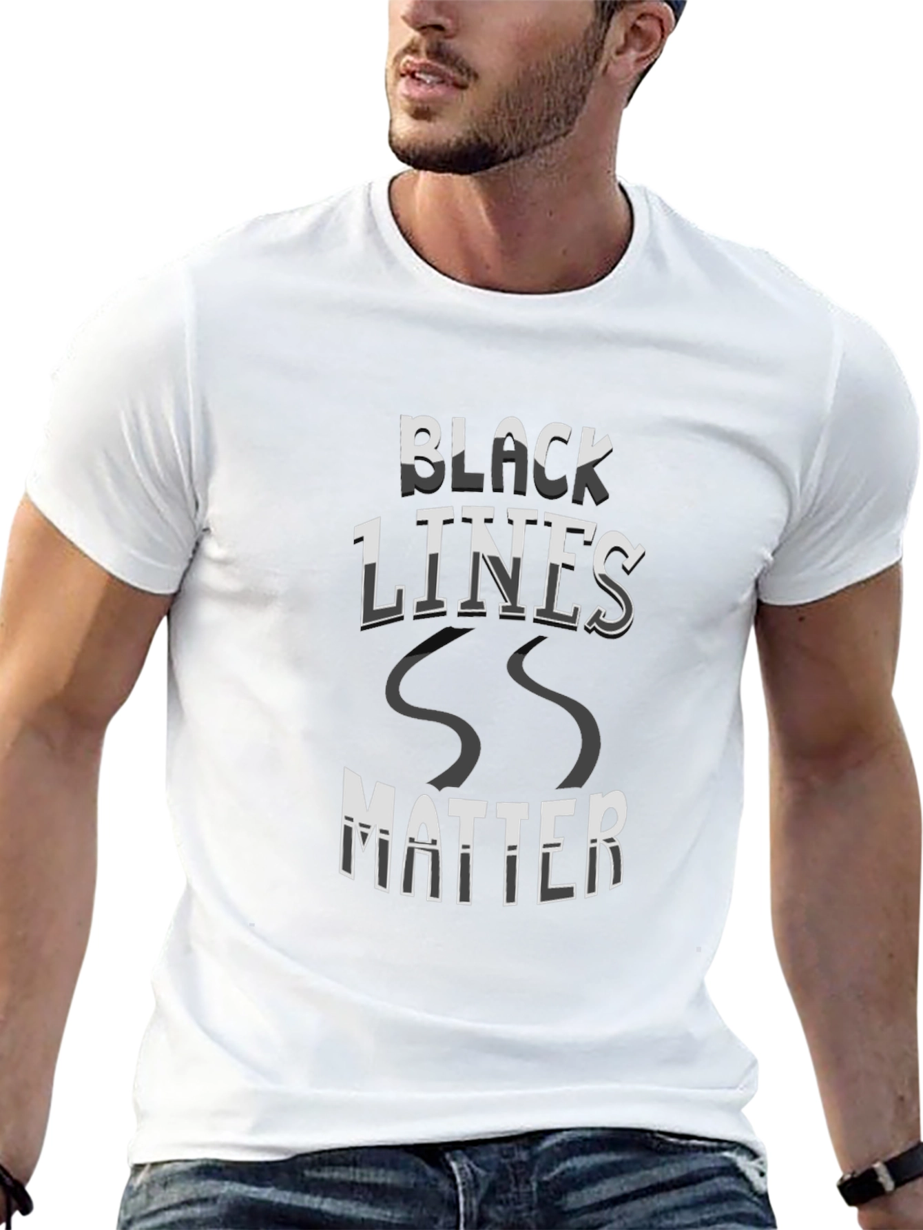 Camiseta Negra Black Lines Matter