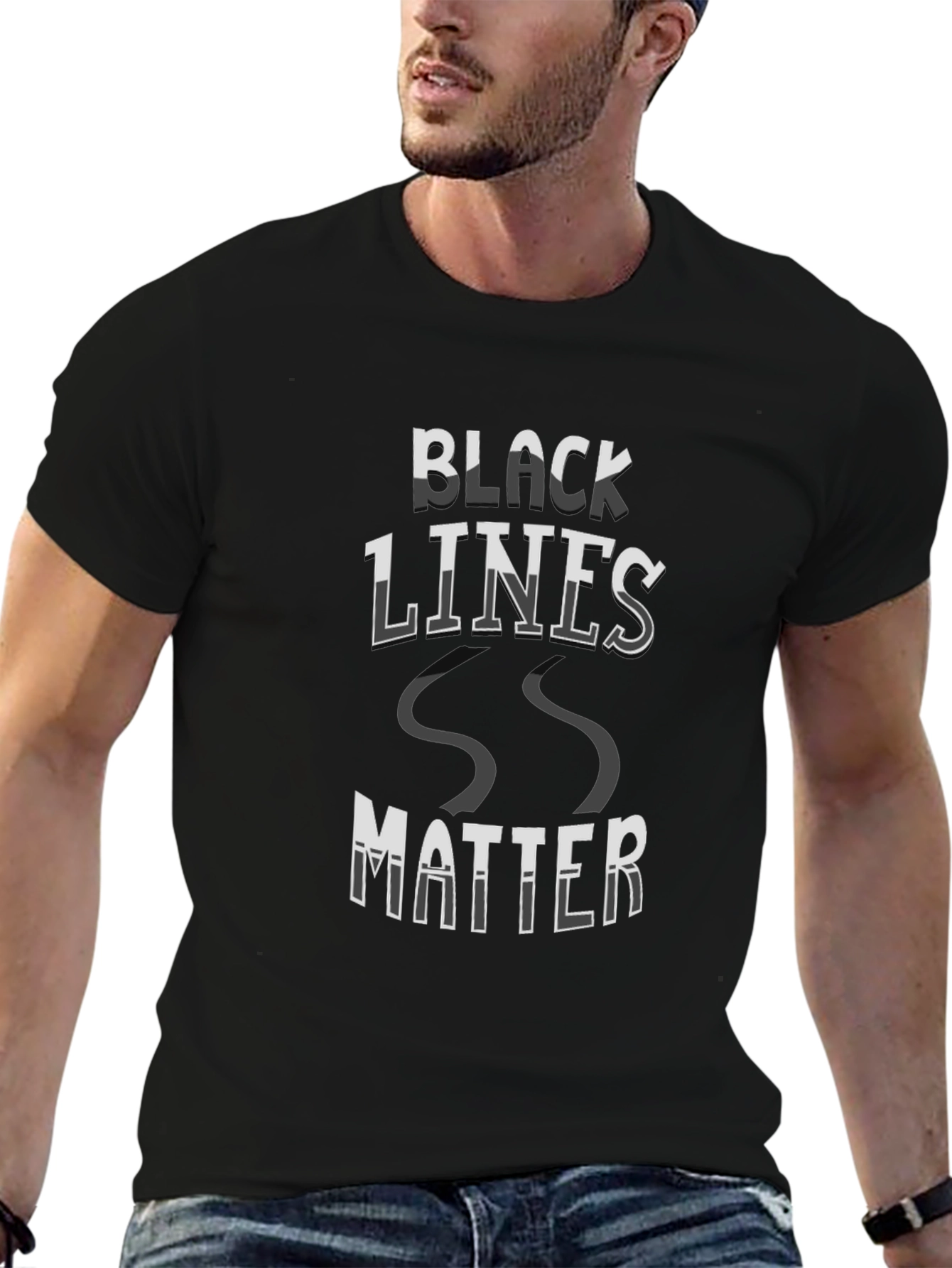 Camiseta Negra Black Lines Matter