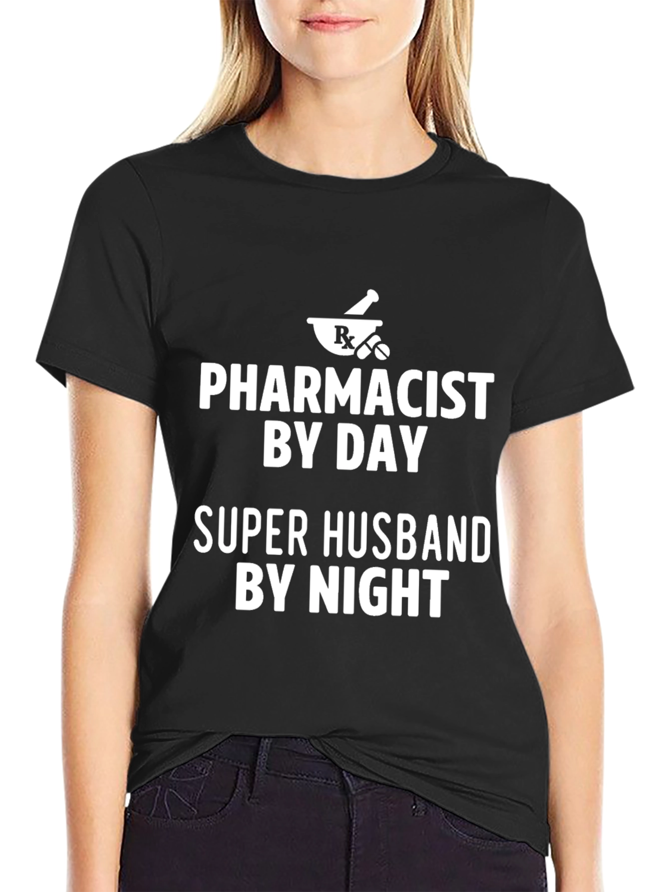 Camiseta Negra: Farmacéutico de Día Super Esposo de Noche