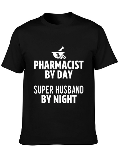 Camiseta Negra: Farmacéutico de Día Super Esposo de Noche