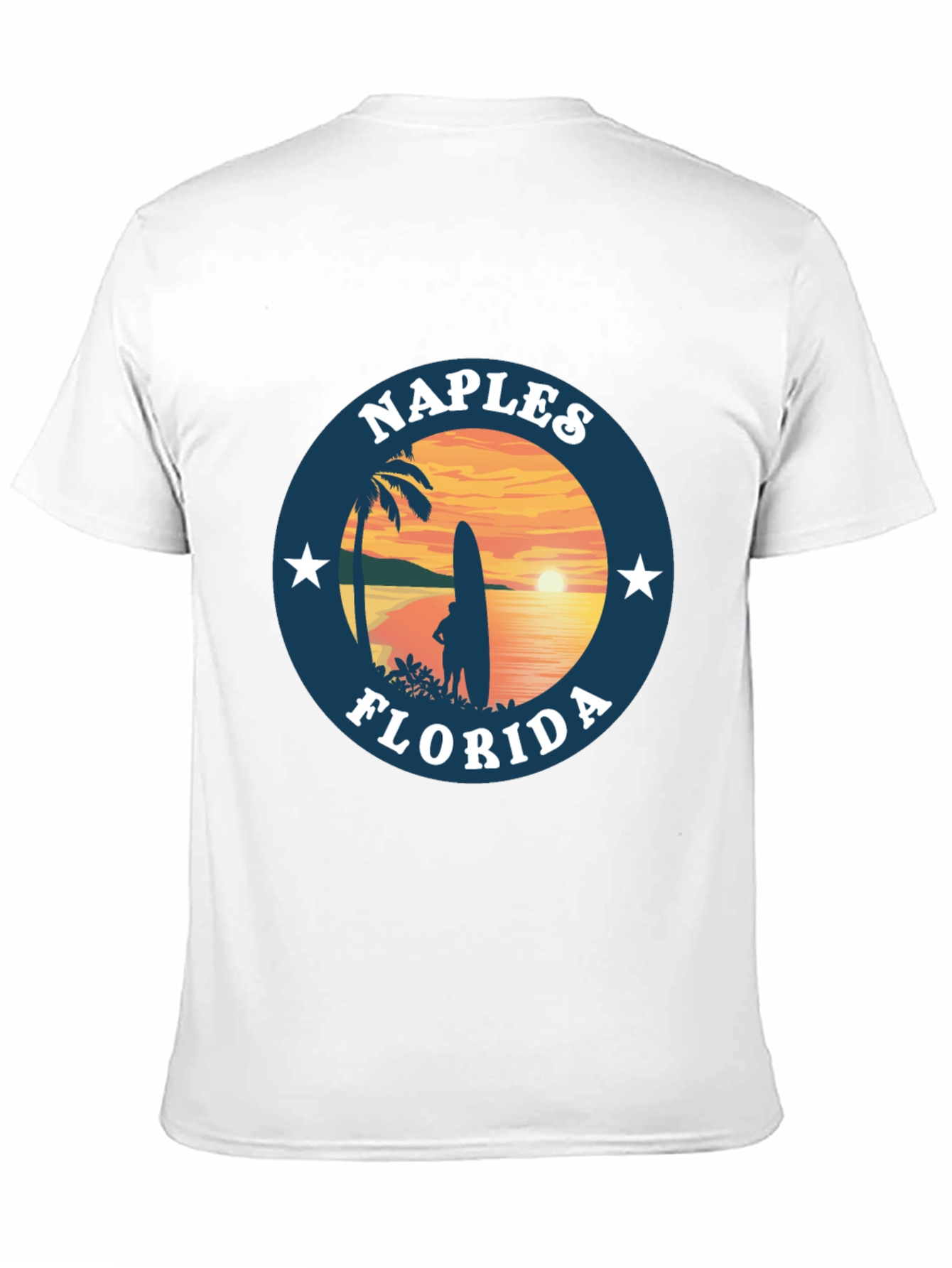 Camiseta Negra Nápoles Florida Sunset Surf