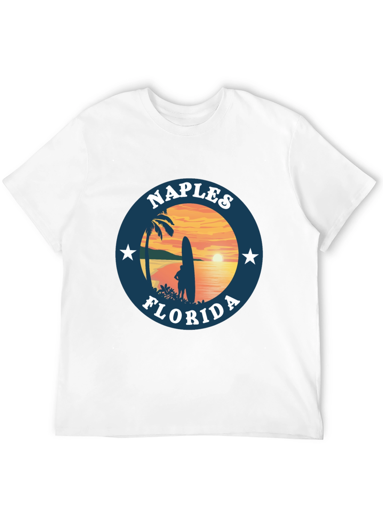 Camiseta Negra Nápoles Florida Sunset Surf