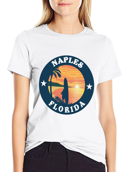 Camiseta Negra Nápoles Florida Sunset Surf