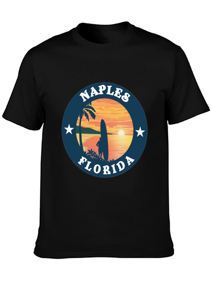 Camiseta Negra Nápoles Florida Sunset Surf
