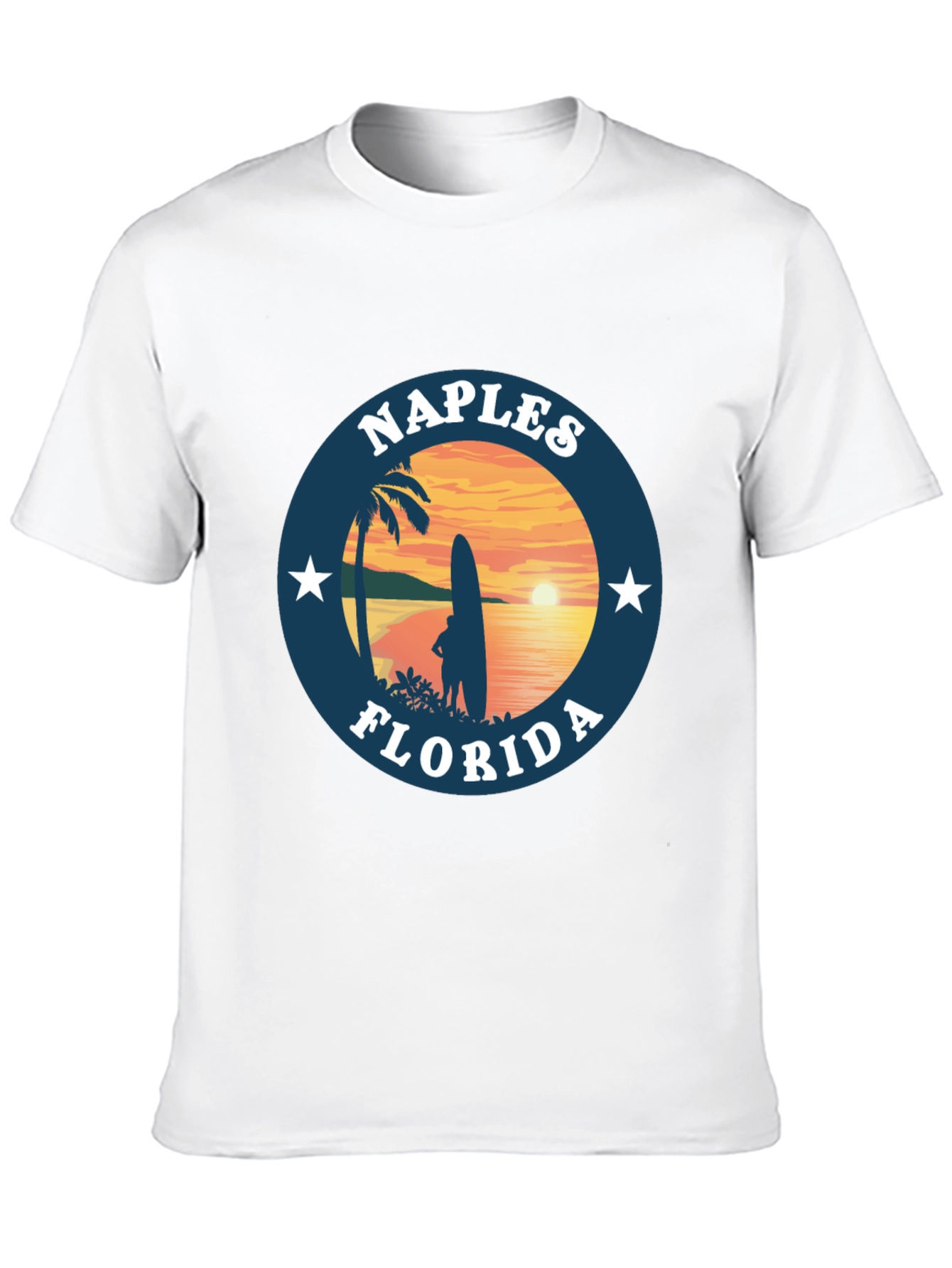 Camiseta Negra Nápoles Florida Sunset Surf