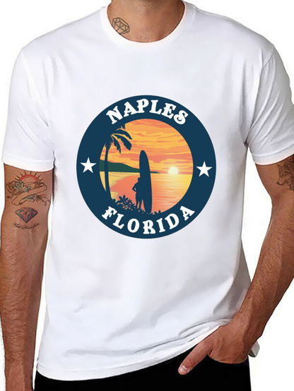 Camiseta Negra Nápoles Florida Sunset Surf