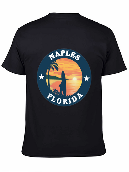 Camiseta Negra Nápoles Florida Sunset Surf