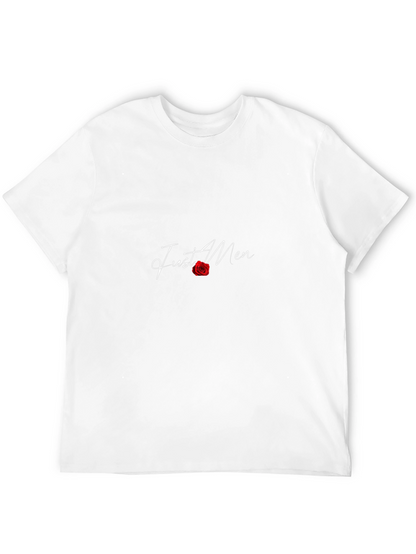 Camiseta Negra Just Men con Rosa Roja