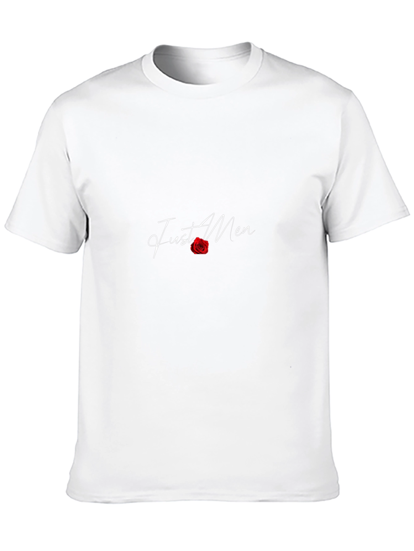 Camiseta Negra Just Men con Rosa Roja