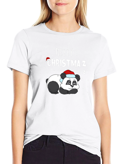 Camiseta Navideña Panda Durmiente