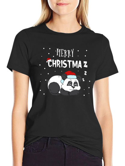 Camiseta Navideña Panda Durmiente
