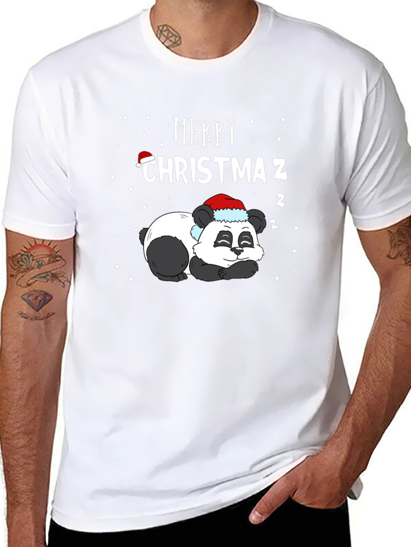 Camiseta Navideña Panda Durmiente