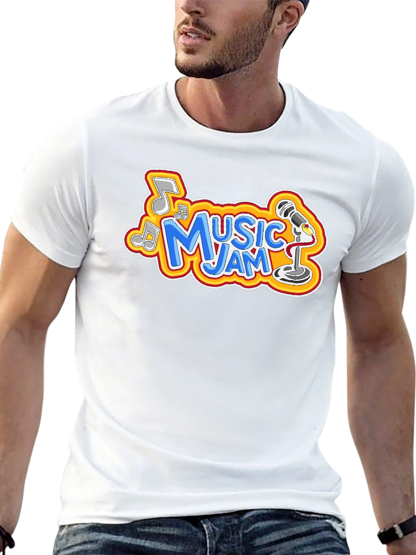 Camiseta Negra Music Jam para Hombre