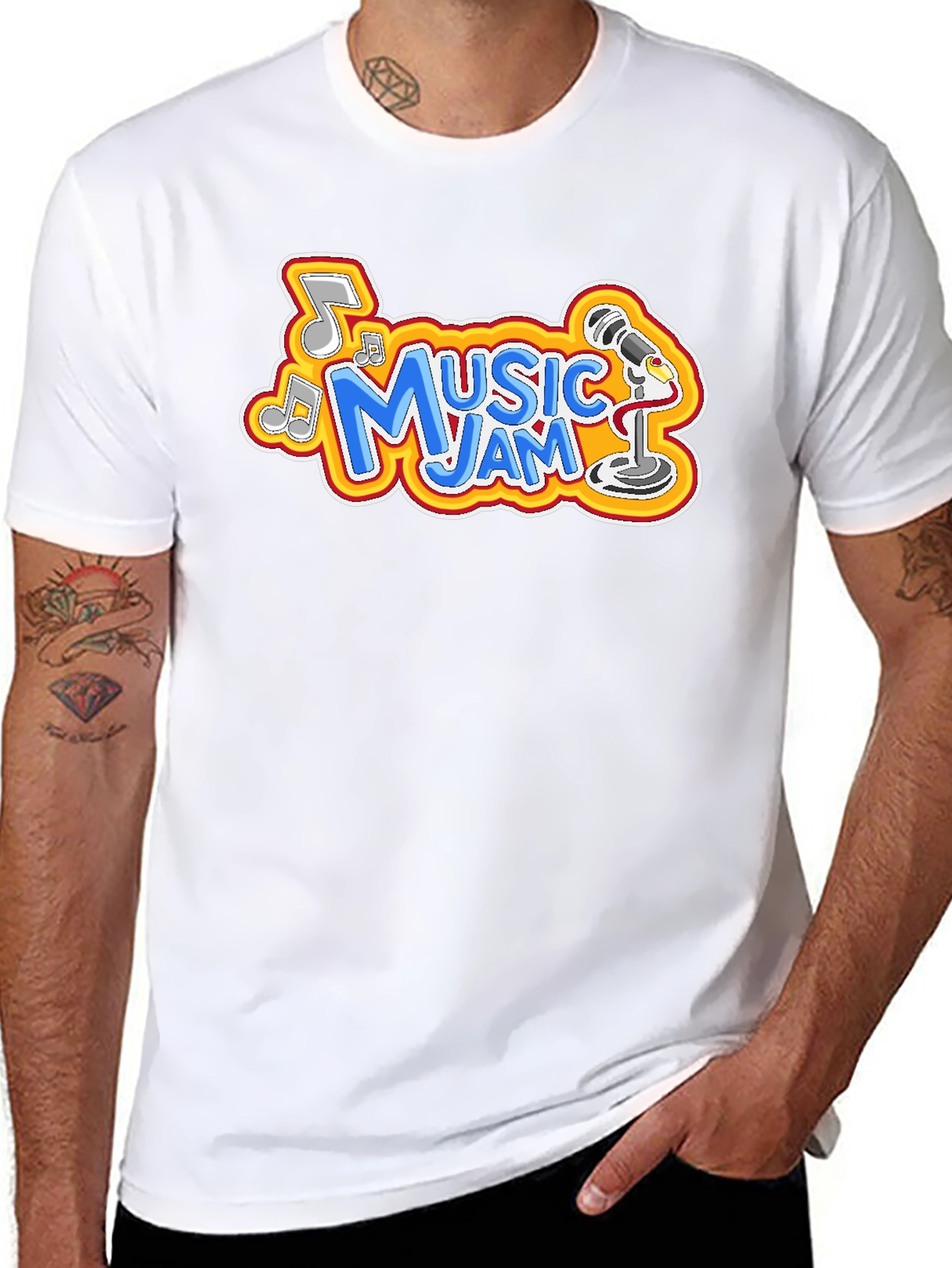 Camiseta Negra Music Jam para Hombre