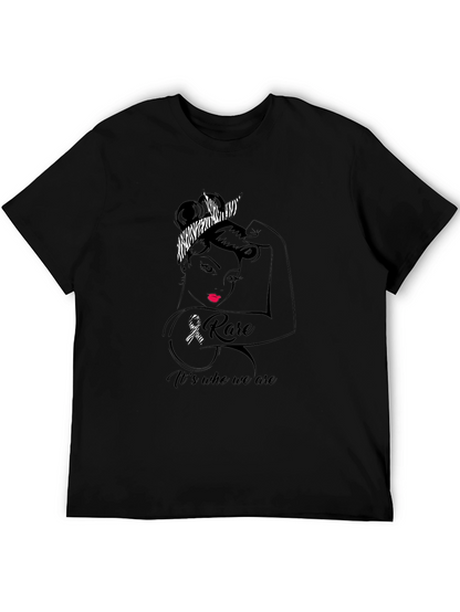 Camiseta Hombre Negra Diseño Concientización Enfermedades Raras