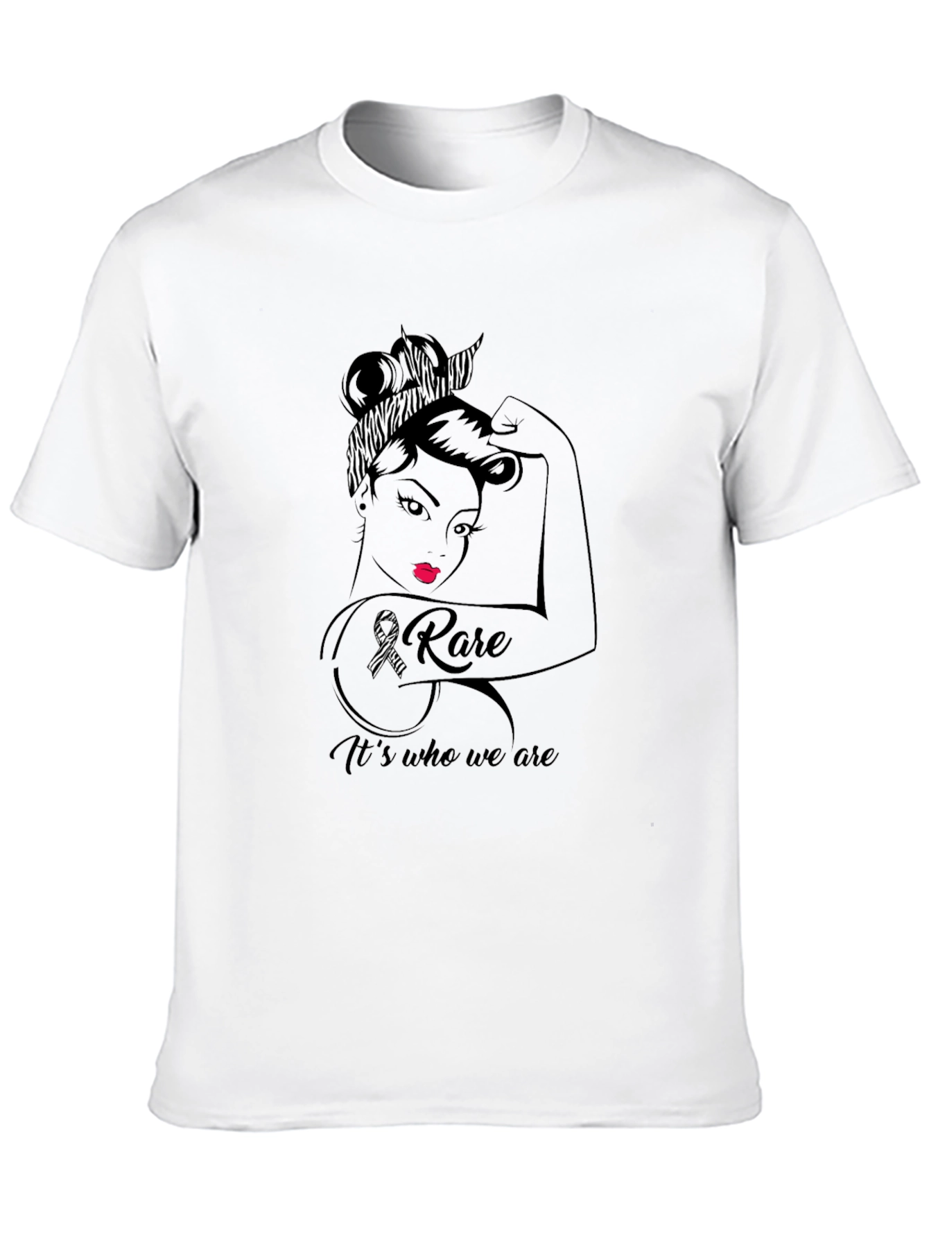 Camiseta Hombre Negra Diseño Concientización Enfermedades Raras
