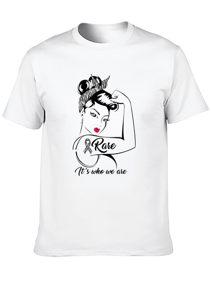 Camiseta Hombre Negra Diseño Concientización Enfermedades Raras