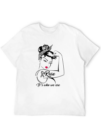 Camiseta Hombre Negra Diseño Concientización Enfermedades Raras