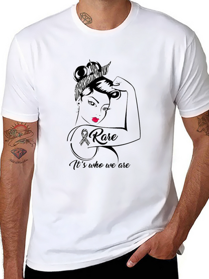 Camiseta Hombre Negra Diseño Concientización Enfermedades Raras