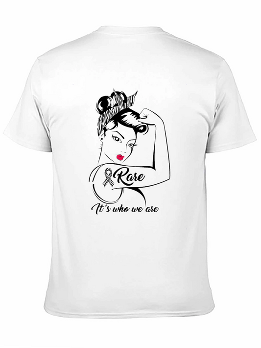 Camiseta Hombre Negra Diseño Concientización Enfermedades Raras